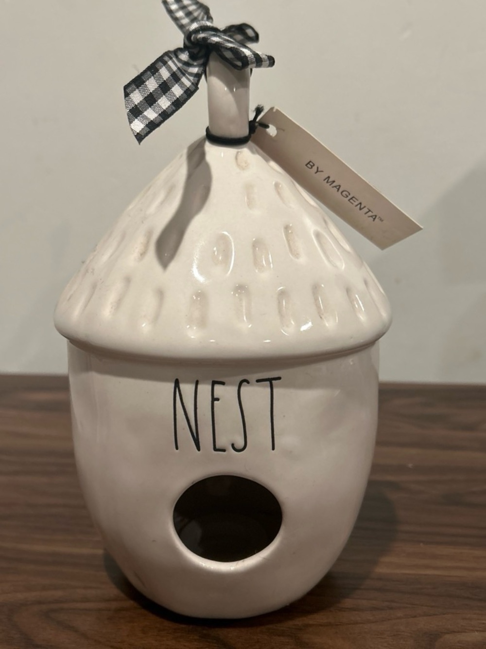 Rae Dunn "NEST" Ceramic Acorn Birdhouse Artisan Collection By Magenta White